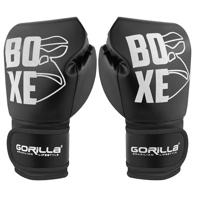 Luva De Boxe 12 Oz Expressive Black Gorilla Muay Thai Kickboxing Fight MMA Combate Profissional - Foto 1