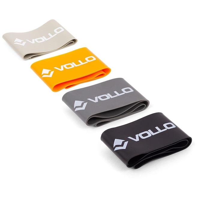 Conjunto de 4 Mini Faixas de Exercício de 5 cm Vollo - Foto 1