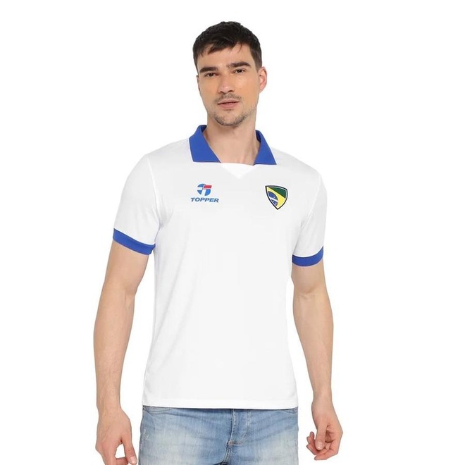 Camisa do Brasil Topper Seleção II Retrô - Masculina - Foto 1