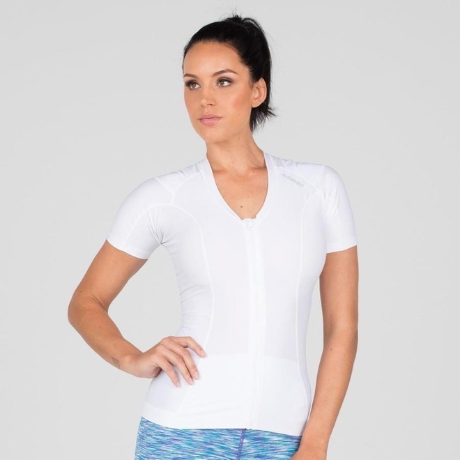 Camiseta Postural AlignMed Brasil Posture Shirt com Zipper - Feminina - Foto 1
