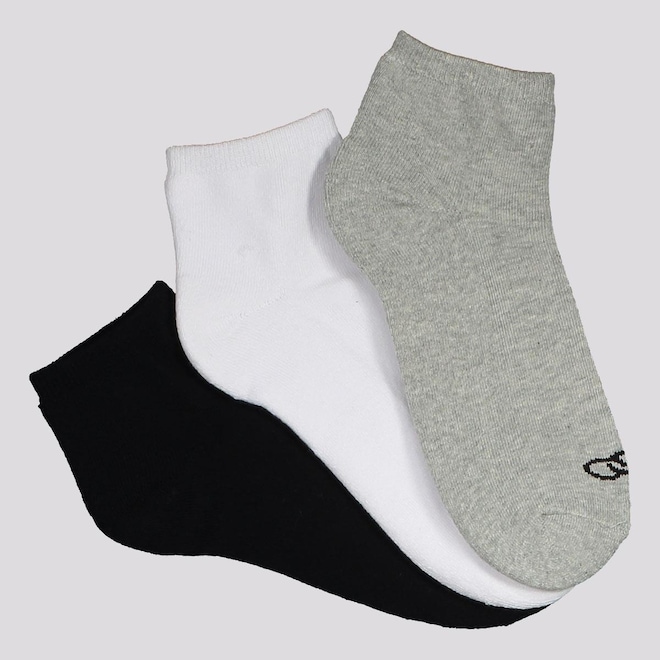 Kit de Meia Cano Curto Olympikus Tripack - 3 pares - Adulto - Foto 1