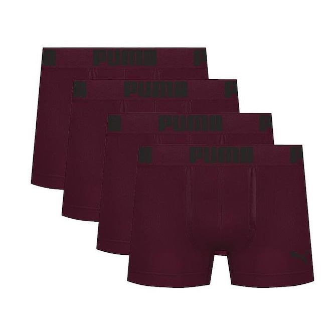 Kit Cuecas Boxer Puma Microfibra sem Costura - 4 Unidades - Adulto - Foto 1