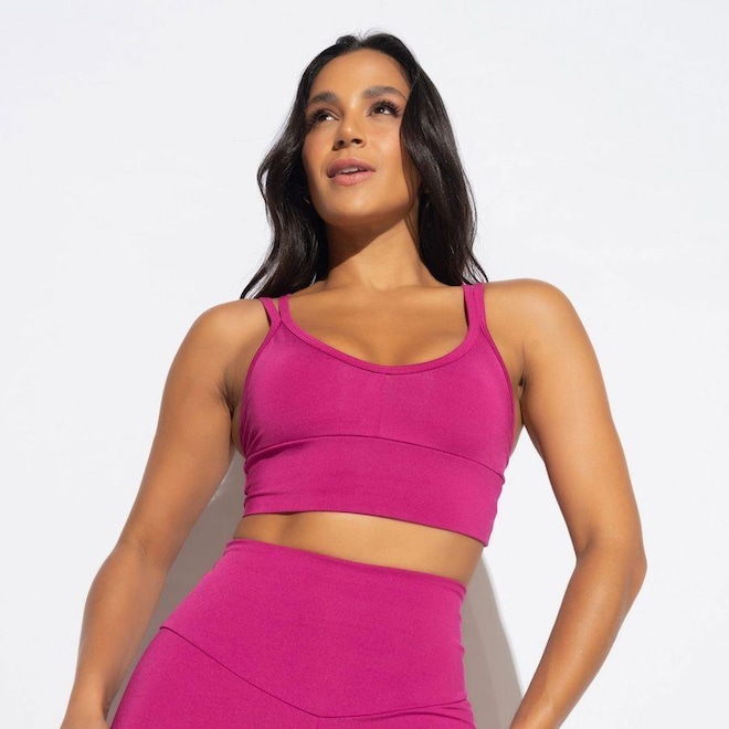 Top Fitness Honey Be com Alcinhas Duplas de Viés TP1475 - Adulto - Foto 1