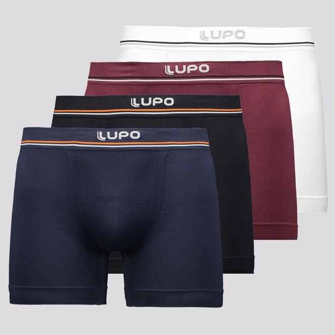 Kit de Cueca Boxer Lupo Microfibra Seamless - 4 unidades - Adulto - Foto 1