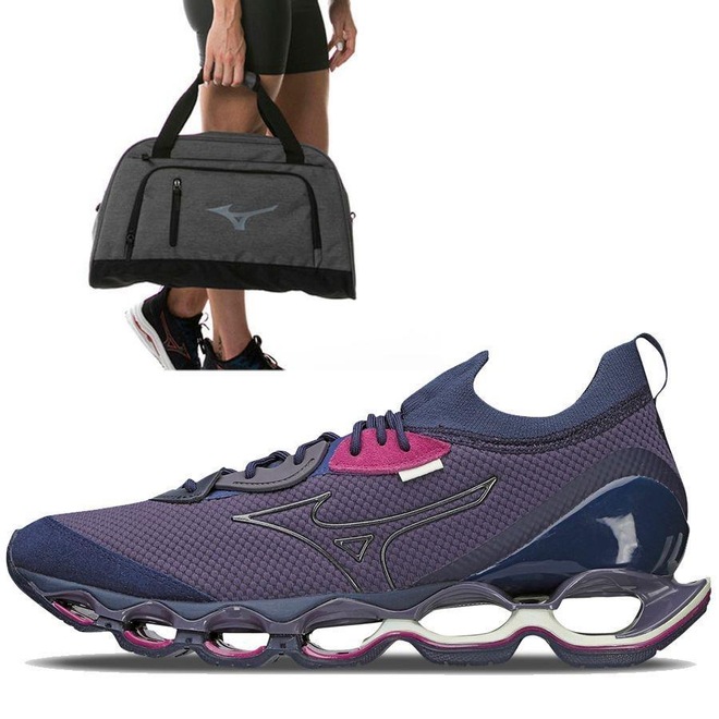 Kit Mizuno: Tênis Wave Prophecy Beta + Mala Gym - 11 Litros - Unissex - Foto 1