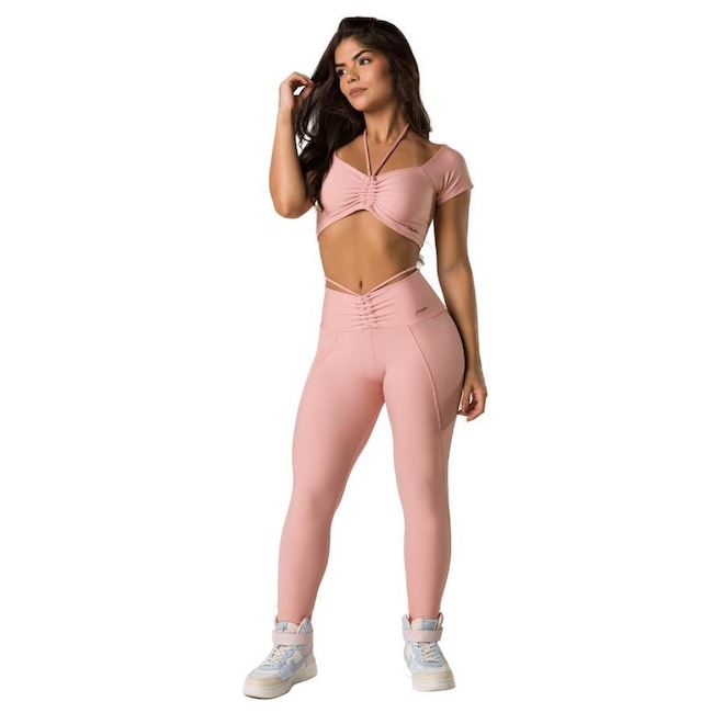 Conjunto AVA Fitness com Top + Calça Legging - Feminino - Foto 1