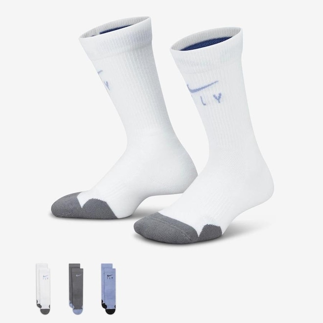 Par de Meias Cano Alto Nike Elite - 3 Pares - Foto 1