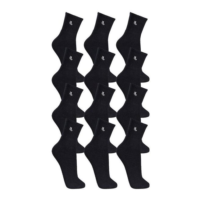 Kit Meias Cano Médio Lupo Esportiva 12 Pares - Adulto - Foto 1