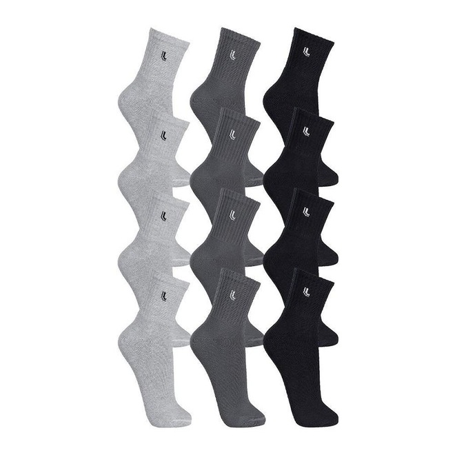 Kit Meias Cano Médio Lupo Esportiva 12 Pares - Adulto - Foto 1