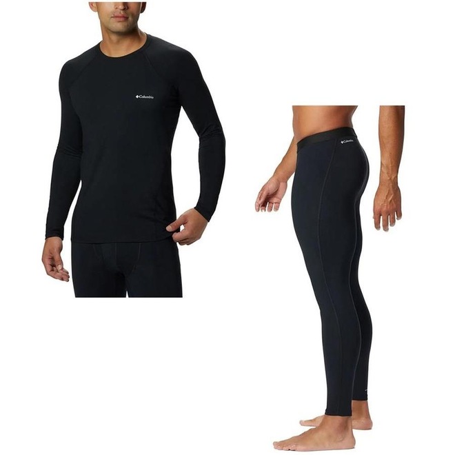 Kit Camisa Térmica Columbia Midweight Stretch Long Sleeve + Calça Térmica Midweight Stretch Tight - Masculina - Foto 1
