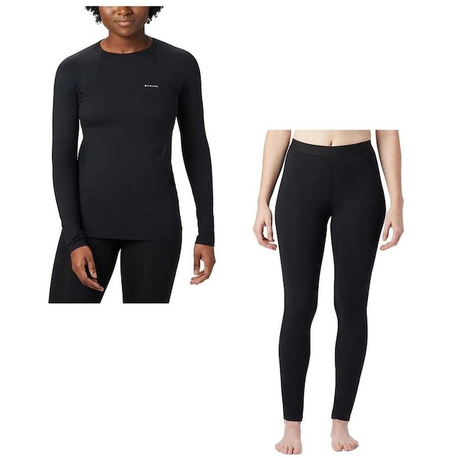 Kit Camisa Térmica Columbia Midweight Stretch Long Sleeve + Calça Térmica Midweight Stretch Tight - Feminina - Foto 1