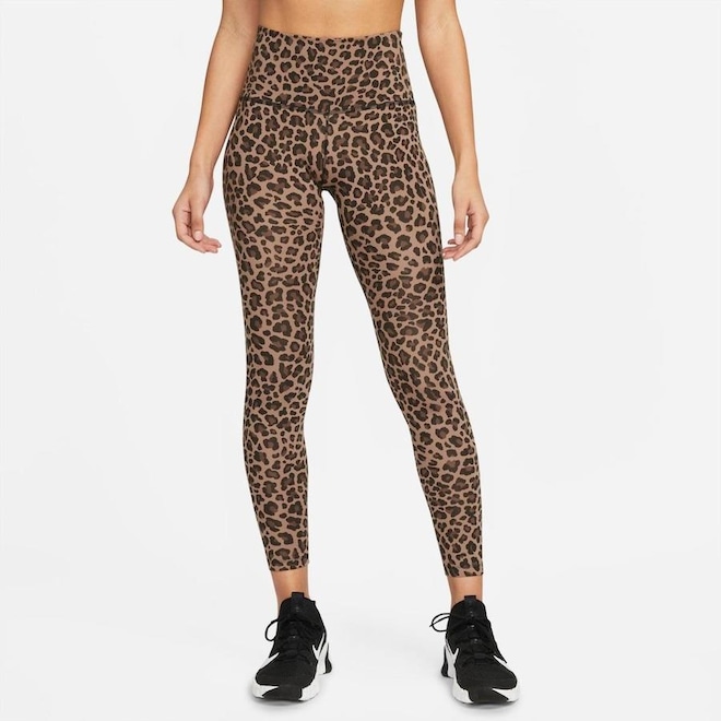 Calça Legging Nike Dri-FIT One Leopard - Feminina - Foto 1