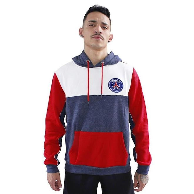 Blusão de Moletom com Capuz Balboa Paris-Saint Germain Flacee Recortes - Masculino - Foto 1