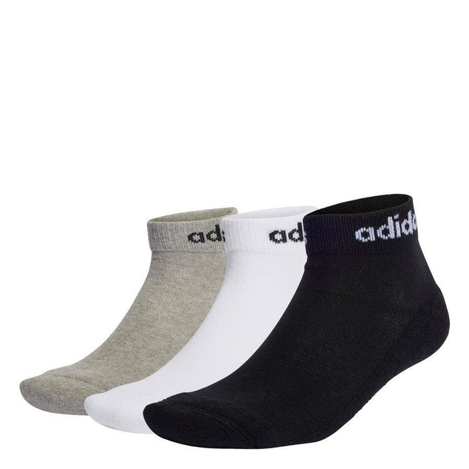 Kit de Meias Sapatilha adidas Logo Linear Ankle com 3 Pares - Adulto - Foto 1