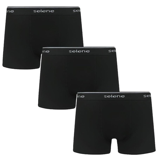 Kit de Cuecas Boxer Selene Algodão Plus Size - 3 Unidades - Masculina - Foto 1