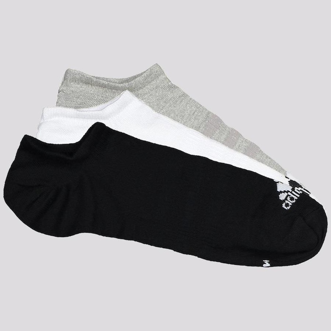 Kit Meia Soquete adidas Sportswear No Show - 3 Pares - Adulto - Foto 1