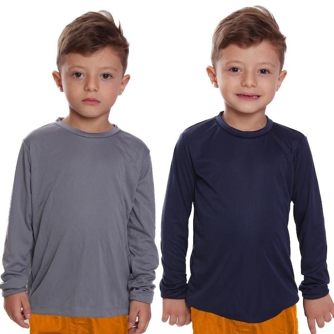 Kit Camisetas Manga Longa Dellas Fit Térmica - 2 Unidades - Infantil - Foto 1