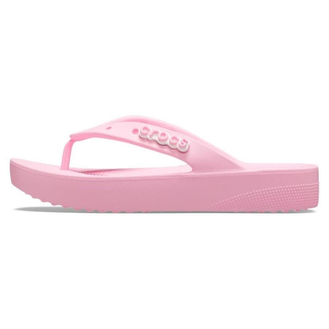 Chinelo Crocs Classic Plataform Flip Flamingo - Feminino - Foto 1