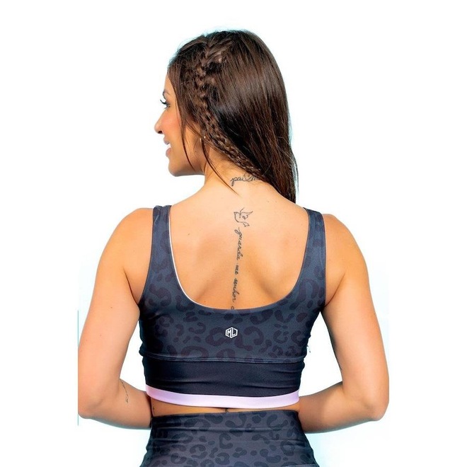 Top Fitness com Bojo Manalinda Oncinha - Feminino - Foto 1