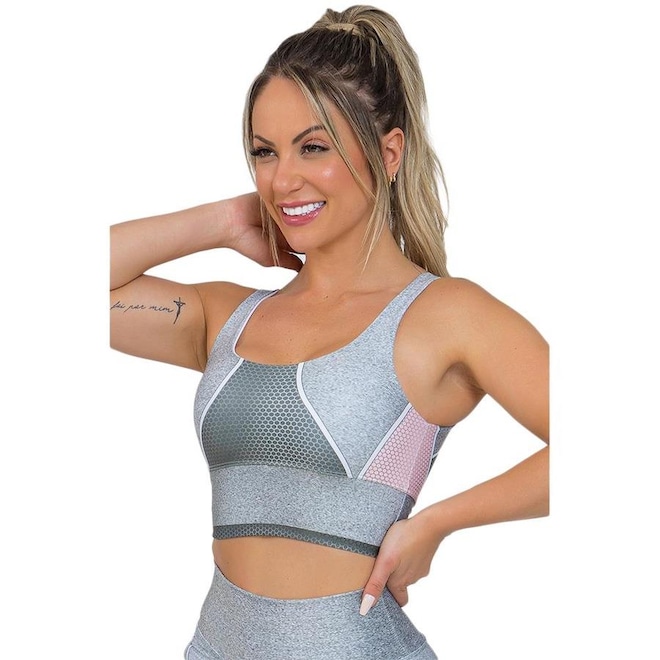Top Fitness Manalinda Space Silver - Feminino - Foto 1