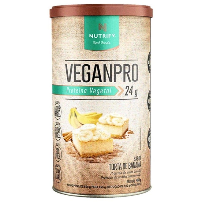 Vegan Pro Whey Vegano Nutrify - Torta de Banana - 450g - Foto 1