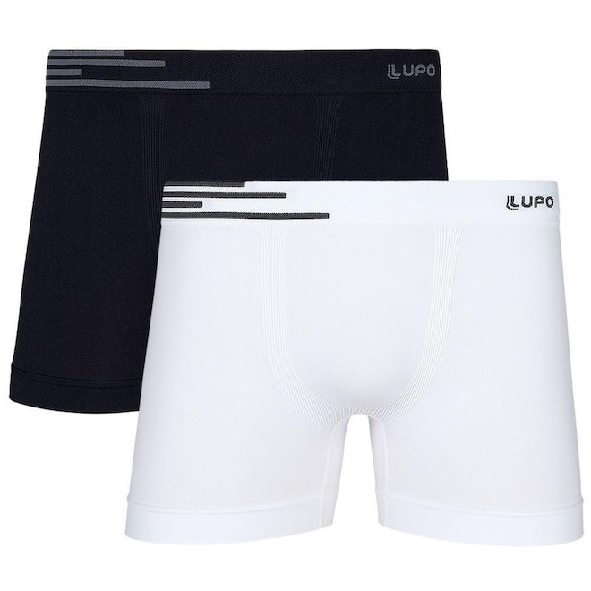 Kit Cuecas Boxer Lupo Microfibra Sem Costura - 2 Unidades - Adulto - Foto 1