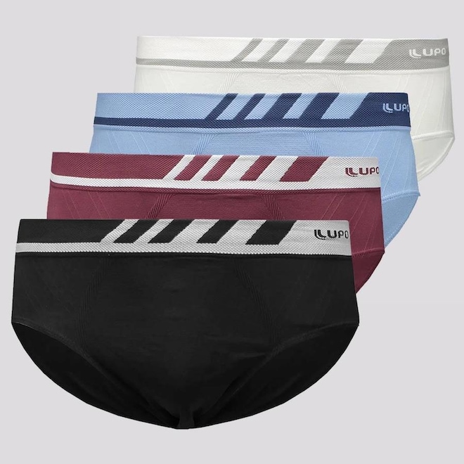 Cueca Slip Lupo Microfibra - Adulto - 4 unidades - Foto 1