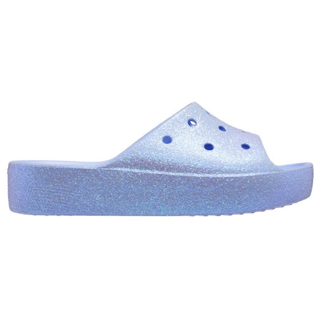 Chinelo Crocs Classic Plataform Glitter Slide - Feminino - Foto 1