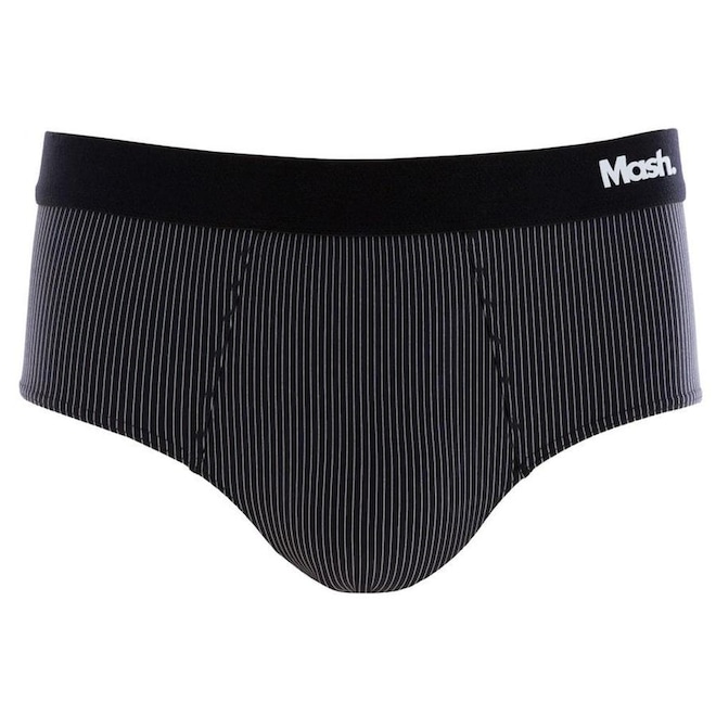 Cueca Slip Mash Risca de Giz Microfibra Elástico - Masculina - Foto 1