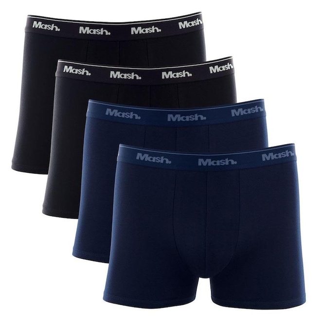 Kit Cueca Boxer Mash Algodão Elástico - 4 Unidades - Masculina - Foto 1