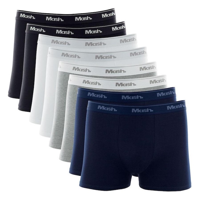 Kit Cuecas Boxer Mash Cotton - 8 unidades - Adulto - Foto 1