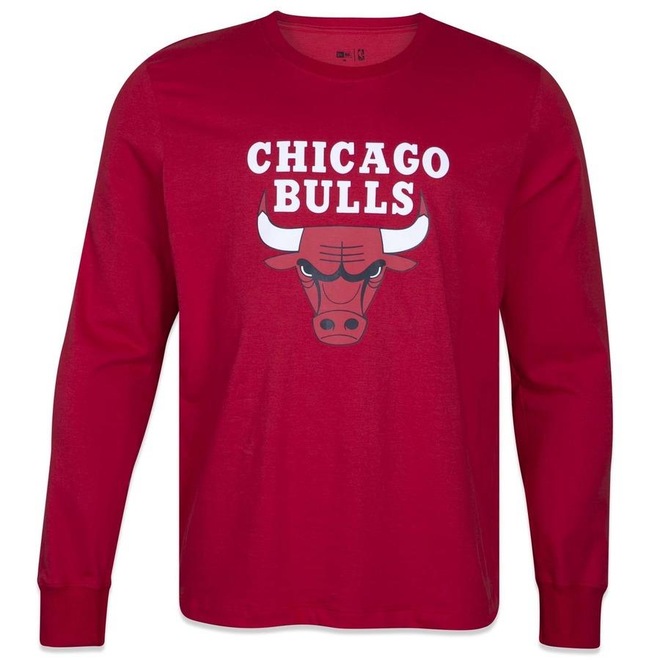 Camiseta New Era Manga Longa Nba Chicago Bulls Core - Masculina - Foto 1