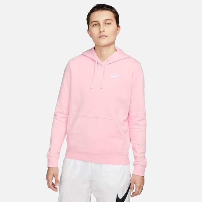 Blusão Fleece com Capuz Nike Sportswear Club - Feminino - Foto 1