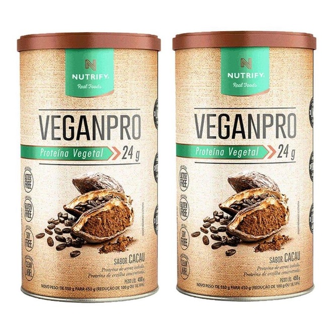Kit VeganPro Nutrify - Cacau - 450g - 2 Unds - Foto 1