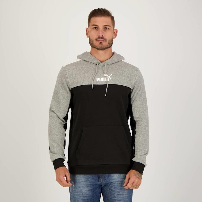 Blusão de Moletom com Capuz Puma ESS+ Block Hoodie - Masculino - Foto 1