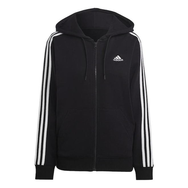 Jaqueta com Capuz adidas Essentials 3-Stripes - Feminina - Foto 1