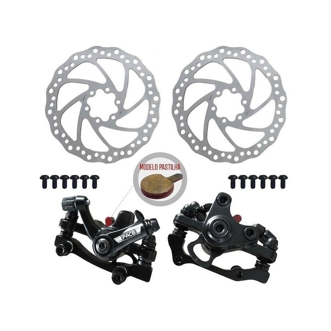 Freio a Disco Mecânico Diant/Tras Paco 160mm Calipers/Parafuso - Foto 1