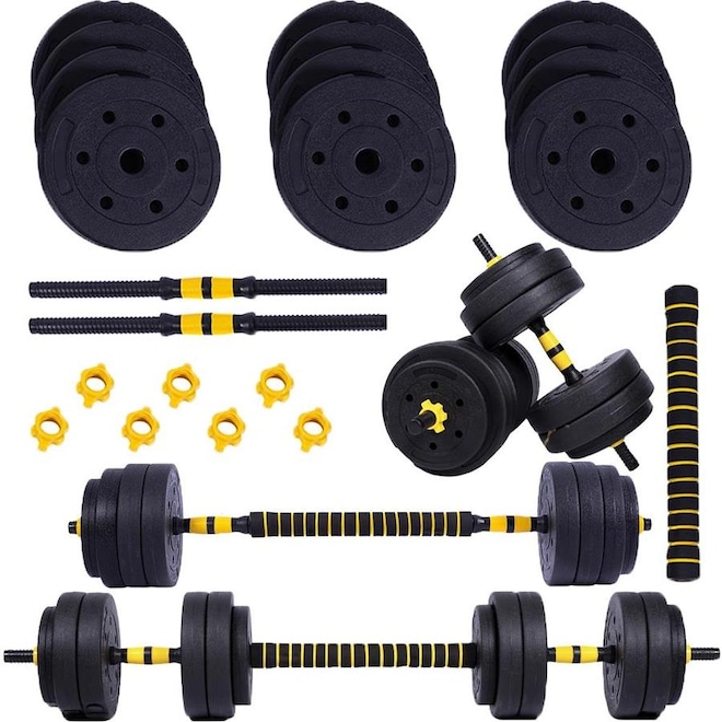 Kit de Halteres Yangfit com Anilhas e Barra - 25kg - Foto 1