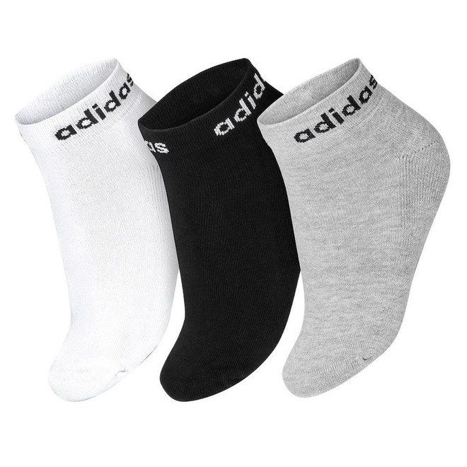 Kit de Meias Sapatilha adidas Logo Linear Ankle Com 3 Pares - Adulto - Foto 1