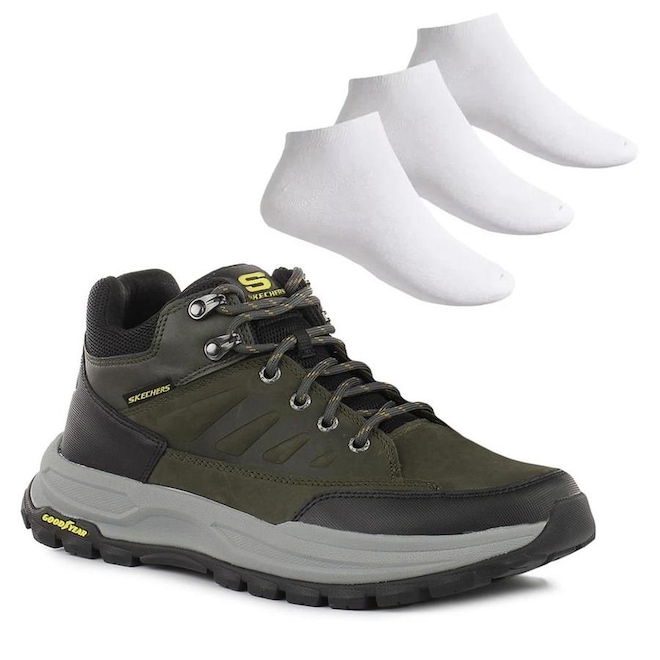 Tênis Skechers Zeller Bazemore + 3 Pares de Meias - Masculino - Foto 1