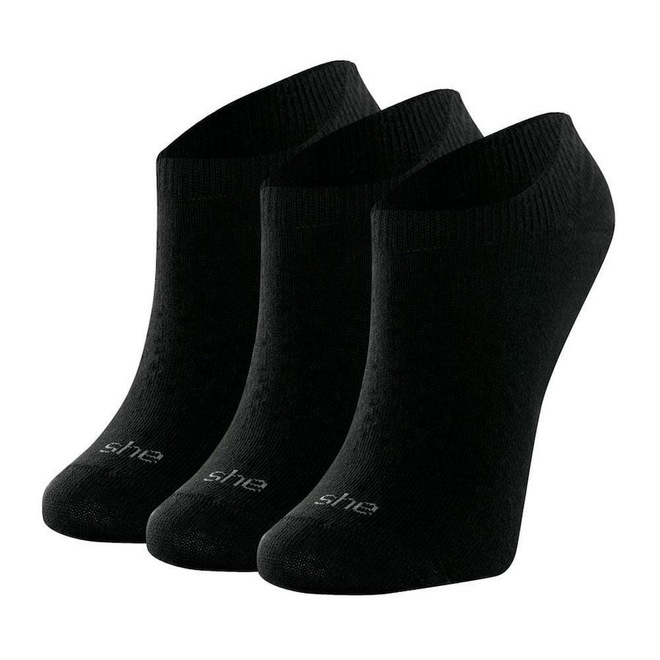 Kit de Meias Invisível SHE Lisa Microfibra - 3 Pares - Feminina - Foto 1