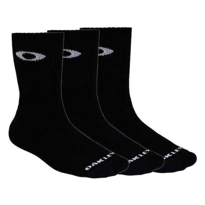 Kit de Meias Cano Longo Oakley Essential Crew Sock com 3 Pares - Adulto - Foto 1