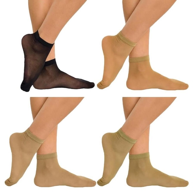 Kit Meias Soquete Selene Fio 15 com 4 Pares - Feminina - Foto 1