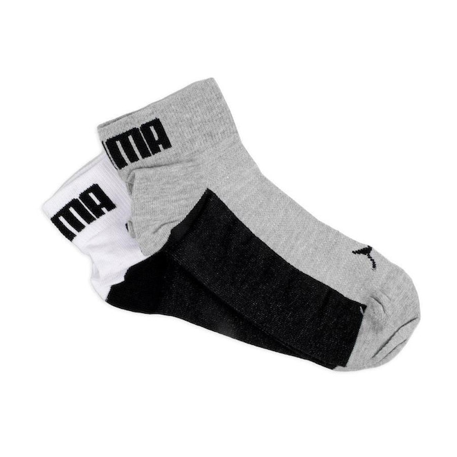 Kit Meias Puma Cano Baixo com 2 Pares - 39 a 43 - Masculina - Foto 1