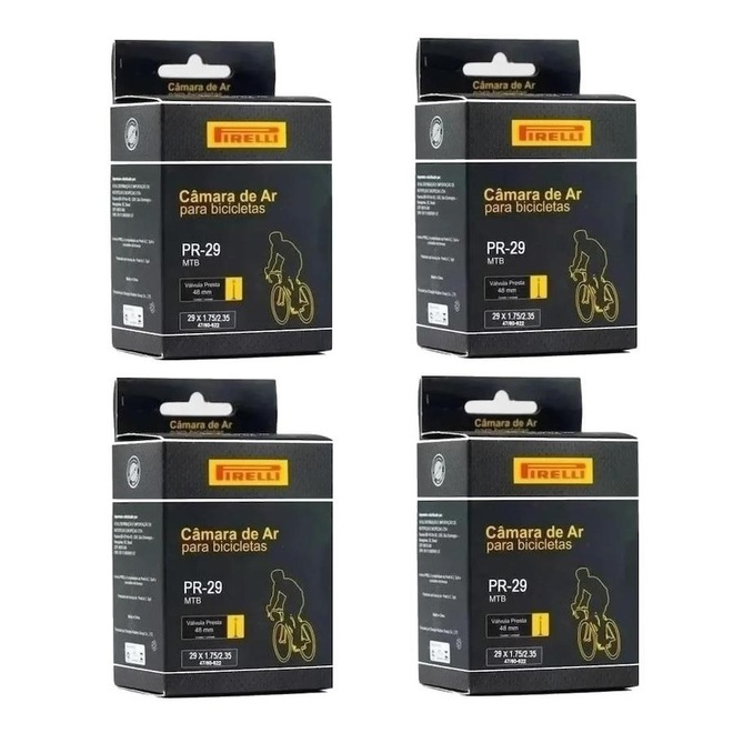 Kit Câmara de Ar 29 x 1.75/2.35 Pirelli MTB Bico Fino 48 mm - 4 unidades - Foto 1