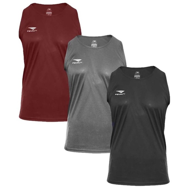Kit Camisetas Regata Penalty X - 3 Unidades - Masculina - Foto 1