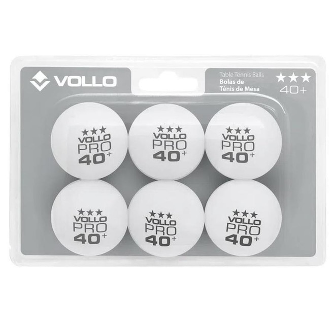 Kit de Bola de Tênis de Mesa Vollo 3 Estrelas - 6 Unidades - Foto 1