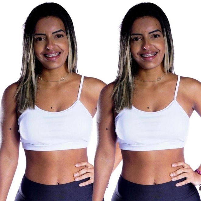 Kit Top Fitness Belmento Alcinha com Bojo Fitness Academia Esporte Lazer - 2 Unidades - Feminino - Foto 1