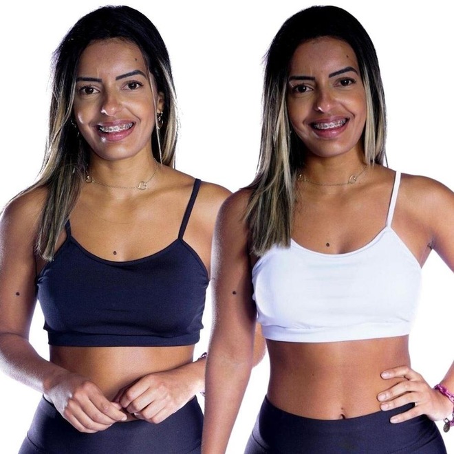 Kit Top Fitness Belmento Alcinha com Bojo Fitness Academia Esporte Lazer - 2 Unidades - Feminino - Foto 1