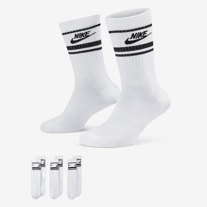 Kit de Meias Nike Sportswear Everyday Essential - 3 Pares - Adulto - Foto 1